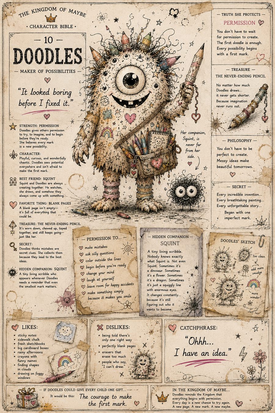 Full character bible plate for Doodles